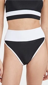 Beach Riot Emmy High-waist Bikini Bottoms In Black,white