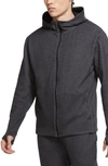 Nike Restore Dri-fit Full Zip Fleece Hoodie In Black/ Heather/ Black