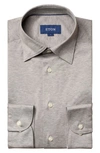 Eton Soft Casual Line Slim Fit Pique Knit Shirt In Grey