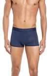 Calvin Klein Ultrasoft Stretch Modal Trunks In Blue Shadow/ White