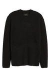 Allsaints Eamont Cotton Blend Crewneck Sweater In Black