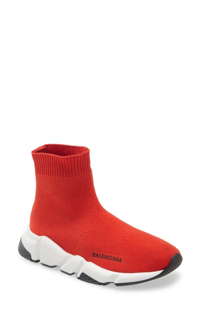 Balenciaga Kids' Speed Lt Sock Sneaker In Red/ White/ Black