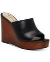 Jessica Simpson Shantelle Slide Wedge Sandals Women's Shoes In Black