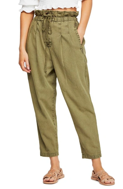 Free People Margate Pleated Trousers In Sugar Kelp