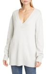 Co Essentials Wool & Cashmere Boyfriend Sweater In Dove Grey