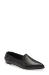 Agl Attilio Giusti Leombruni Studded Pointy Toe Moc In Black Leather