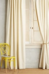 Anthropologie Matte Velvet Curtain By  In White Size 50" X 96"