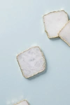 Anthropologie Gilded Agate Coaster By  In White Size Coasters