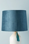 Anthropologie Solid Velvet Lamp Shade By  In Blue Size S