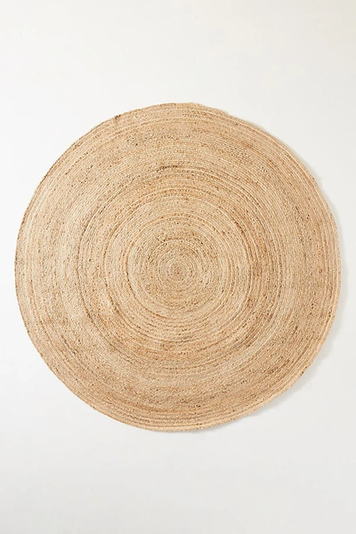 Anthropologie Handwoven Lorne Round Rug By  In Beige Size 4 D In Beige