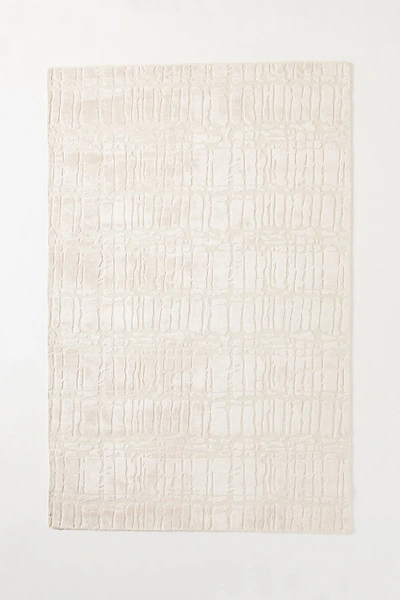 Anthropologie Flatwoven Leah Rug By  In Silver Size 8 X 10