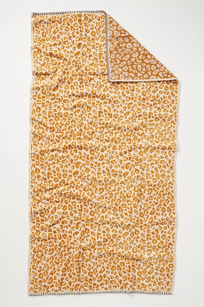 Anthropologie Lola Leopard Towel Collection By  In Yellow Size Hand Towel In Yellow