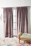 Anthropologie Velvet Slub Curtain By  In Purple Size 50x63