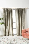 Anthropologie Velvet Slub Curtain By  In Grey Size 108"