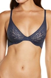 Le Mystere Natural Comfort Lace Underwire Bra In Night Sky