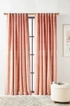 Anthropologie Tobias Velvet Curtain By  In Pink Size 50x63