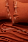 Anthropologie Moderna Linen Sheet Set By  In Orange Size Pillowcase