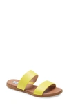 Steve Madden Dual Woven Slide Sandal In Yellow Leather