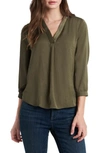 Vince Camuto Rumple Fabric Blouse In Fig Tree
