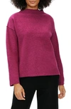 Eileen Fisher Boiled Wool Blend Box Top In Magenta