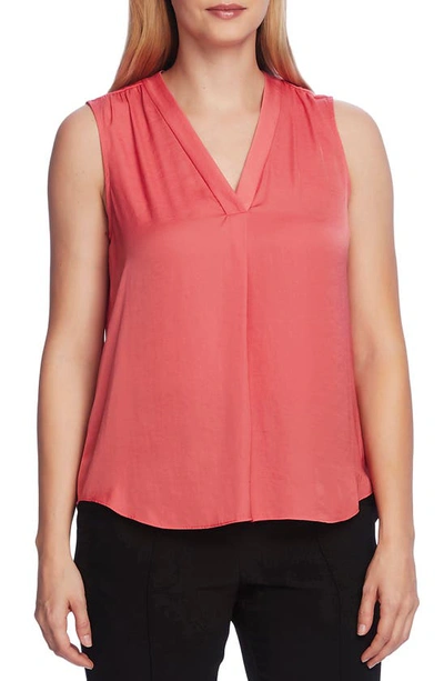 Vince Camuto Rumpled Satin Blouse In Coral Blossom
