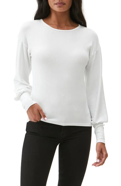 Michael Stars Gianna Blouson-sleeve Top In Grey