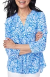 Nydj Pleat Back Blouse In Blue Cosmos
