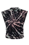 Afrm Billie Side Ruched Crop Tank In Autumn Spiral Tie Dye