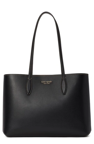 Kate Spade All Day Large Leather Tote In Black
