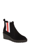 Cecelia New York Gemma Boot In Black/ Red/ White Stripe