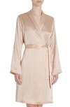 La Perla Short Silk Robe In Wild Rose