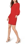 Bb Dakota Seen Sweater Days Long Sleeve Minidress In Crimson Red