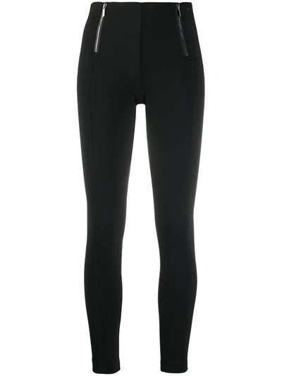 Armani Exchange Zip-detail Leggings In Black