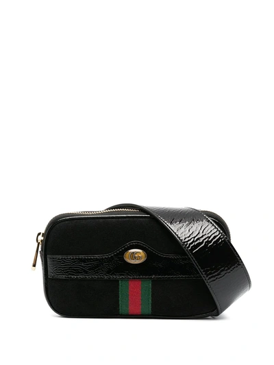 Pre-owned Gucci Web Detail Belt Bag In Black