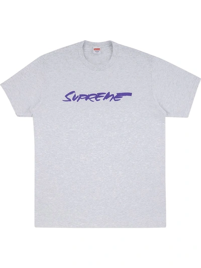 Supreme Futura Logo T-shirt In Grey