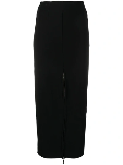 Masnada Zipped-slit Pencil Skirt In Black