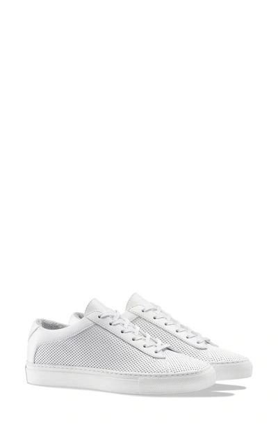 Koio Men's Capri Tonal Leather Low-top Sneakers In White Perforated Leather