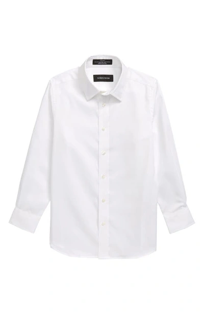 Nordstrom Kids' Solid Cotton Button-up Shirt In White