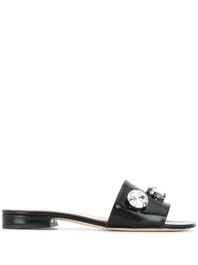 Christopher Kane Crystal-embellished Leather Sandals In Black