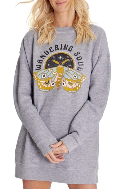 Wildfox Roadtrip Wandering Soul Graphic Sweatshirt In Heather Grey