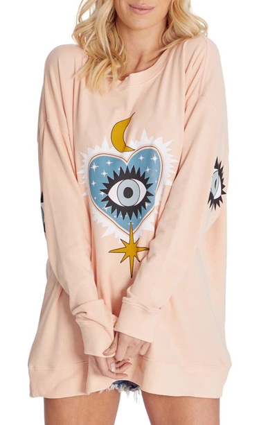 Wildfox Roadtrip Good Eye Graphic Sweatshirt In Nectar