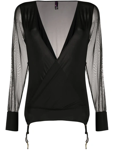 Maison Close Madame Rêve Wrap Playsuit In Black