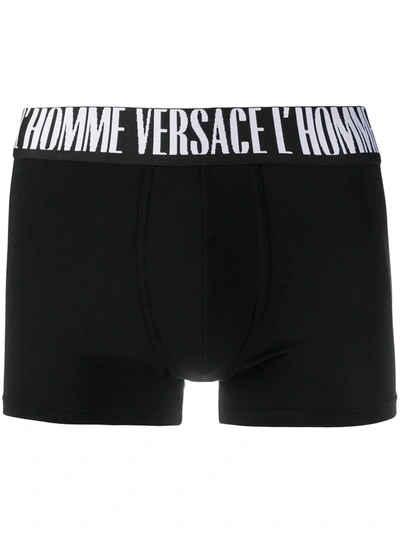 Versace Logo-waistband Boxers In Black