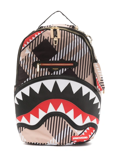 Sprayground Kid Kids' Sharkburry Shark-print Backpack In Black