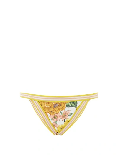 Zimmermann Poppy' Floral Print Bikini Bottom In Yellow