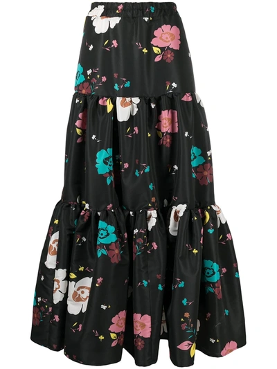 La Doublej Big Floral-print Cotton-poplin Skirt In Multicolour