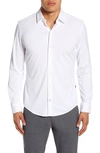 Hugo Boss Robbie Regular Fit Button-up Performance Shirt In White