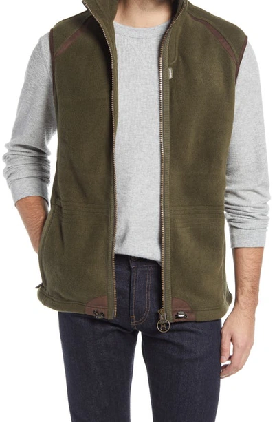 Barbour Langdale Regular Fit Fleece Gilet Vest In Olive