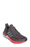 Adidas Originals Ultraboost 20 Running Shoe In Grey Five/ Silver/ Signal Pink