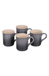 Le Creuset Set Of Four 14-ounce Stoneware Mugs In Oyster